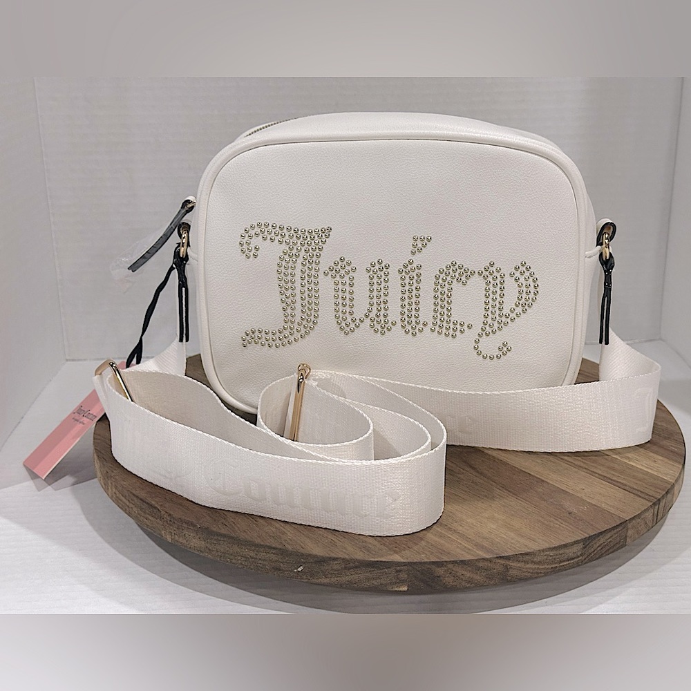 Juicy Couture White Faux Leather Obsession Camera Crossbody - Brand Nrew!!